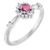 Sterling Silver Pink Tourmaline and .167 CTW Diamond Ring Ref. 15641491